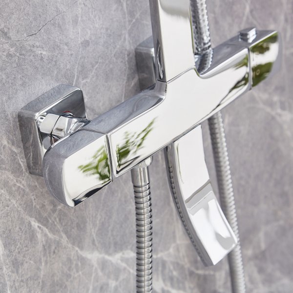 Takduschset med badkarsblandare | Sprudla extra hög - Krom Takduschset med badkarsblandare | Sprudla extra hög - Krom