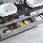 Badrumspaket marmor | Dubbelhandfat | LED-spegel med bluetooth