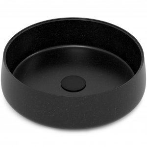 Runt tv�ttst�ll 40cm | Svart granit | 100% natursten