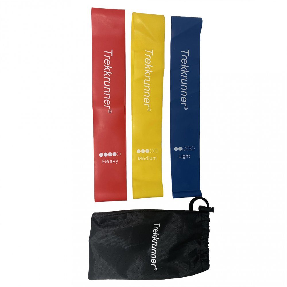 Träningsband  3-pack med olika motstånd  TPE (termoplastisk elast/gummi)  Träningsband för mångsidig träning