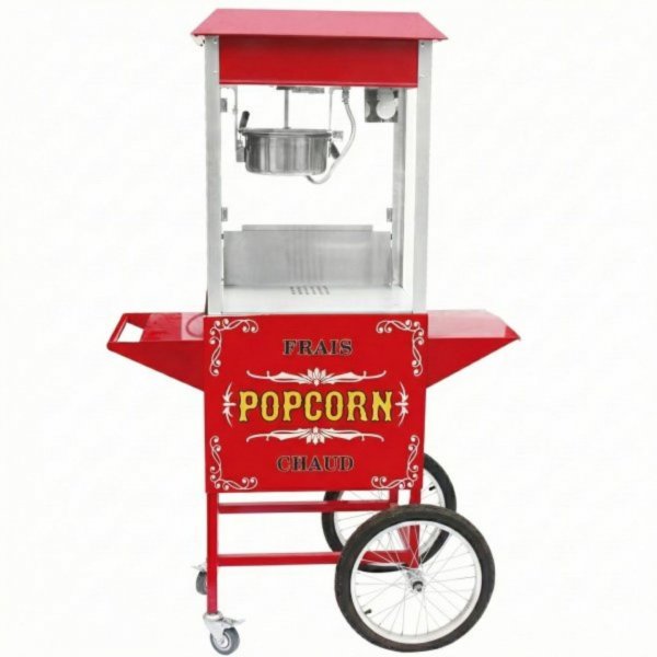 Popcornvagn | 1,44 kW | Klassisk popcornmaskin | R�d