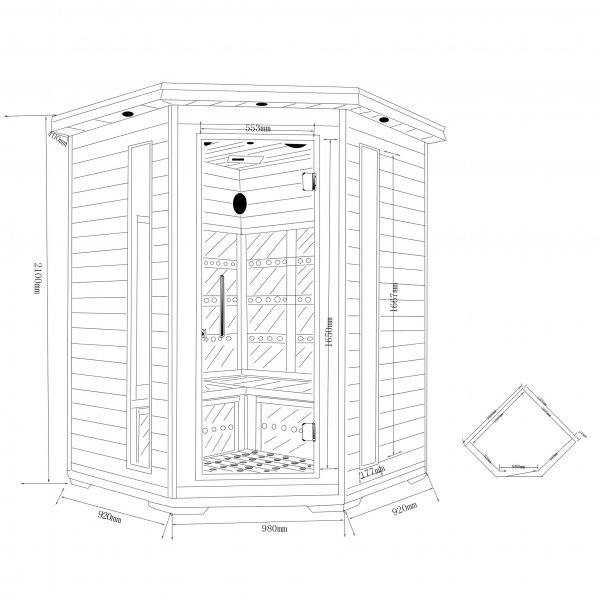 Infraröd bastu - 5 personer | Fullhöjd 210cm | Saarijärvi Infraröd bastu - 5 personer | Fullhöjd 210cm | Saarijärvi