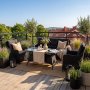 Loungegrupp utem�bler | Svart konstrotting | R�grund