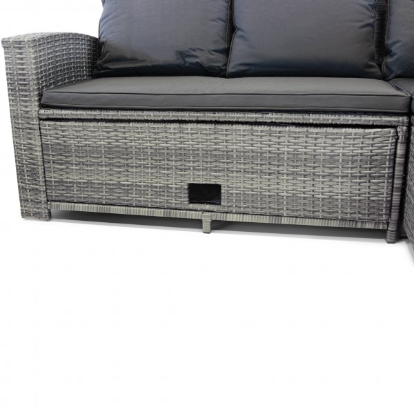 Soffgrupp utemöbler | Inbyggd förvaring | Grå konstrotting | Sannäs Soffgrupp utemöbler | Inbyggd förvaring | Grå konstrotting | Sannäs