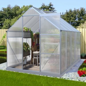 Klassiskt växthus i aluminium 5,9 m² | UV-skyddad kanalplast & bas ingår Klassiskt växthus i aluminium 5,9 m² | UV-skyddad kanalplast & bas ingår