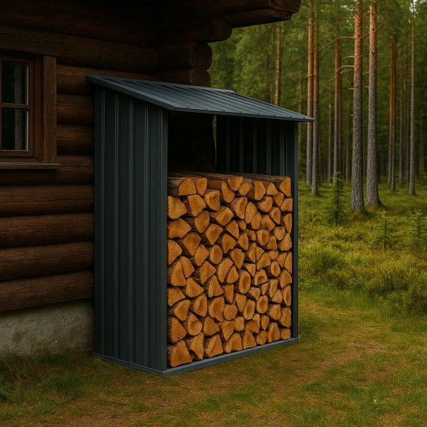 Vedskjul 163x89cm | Galvaniserat stl