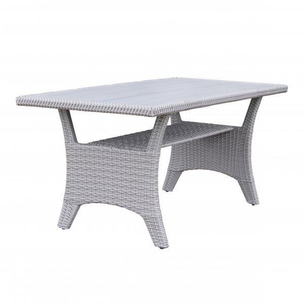 Loungegrupp h�rnsoffa med bord gr� � modern utegrupp i konstrotting | Stenvik