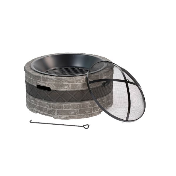 Eldstad med grillfunktion & gnistskydd | �89 cm | Eldfat f�r tr�dg�rd & uteplats | Bergsl�gan