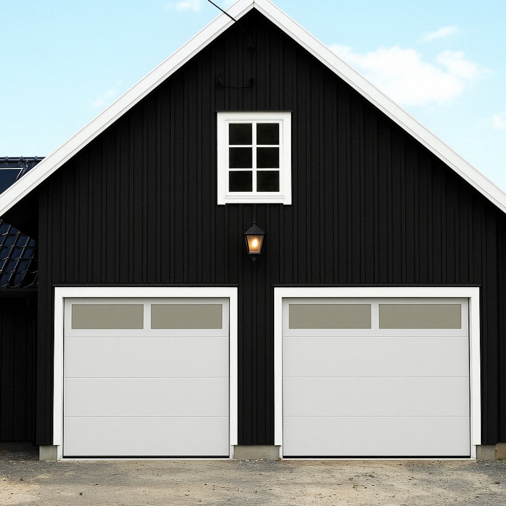 Garageport Takskjutport Med Fj rrstyrning 2 5m Bred Med F nster 