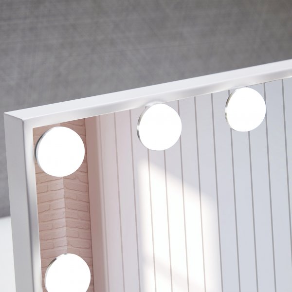 Sminkspegel p fot med LED-belysning | Pamela