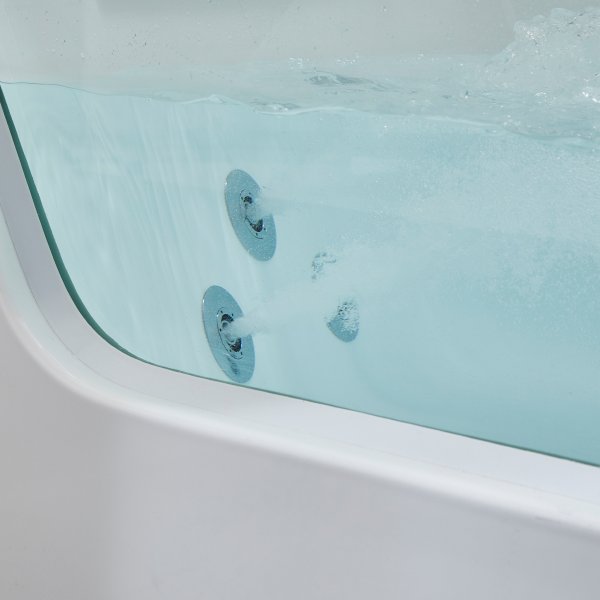 Bubbelbadkar med glasfront 170x80cm | Ergonomisk nackkudde | BK-019 Bubbelbadkar med glasfront 170x80cm | Ergonomisk nackkudde | BK-019