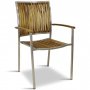 Frlngningsbart bord 200-250cm + 8 stolar - Rostfritt stl och oljad Acacia