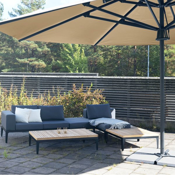 Helautomatiskt premiumparasoll 6m | Beige Helautomatiskt premiumparasoll 6m | Beige