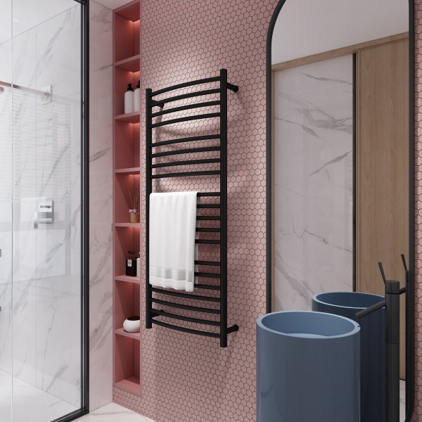 Elektrisk handdukstork 52x126x12,5cm | 9001 | Svart Elektrisk handdukstork 52x126x12,5cm | 9001 | Svart