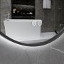 Rund badrumsspegel 60x60 | Svart ram | LED-belysning | Anti-fog & touch-styrning