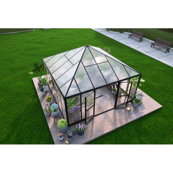 Gazebo 17,6m² | Stort premiumväxthus| Stormgaranti | 4 mm säkerhetsglas Gazebo 17,6m² | Stort premiumväxthus| Stormgaranti | 4 mm säkerhetsglas