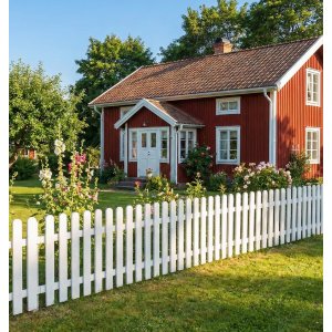 Tr�staket | 200x100 cm | Vit | Magnus