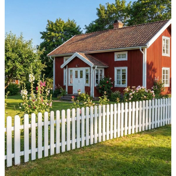 Tr�staket | 200x100 cm | Vit | Magnus