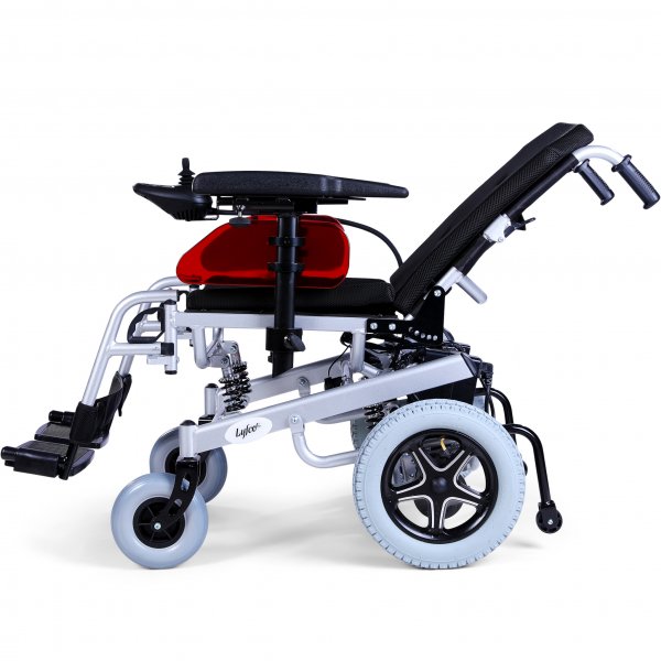 Elrullstol med joystick | Ltt att transportera | Stllbart ryggstd