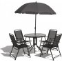Utegrupp med bord, 4 stolar och parasoll | V�xsj�