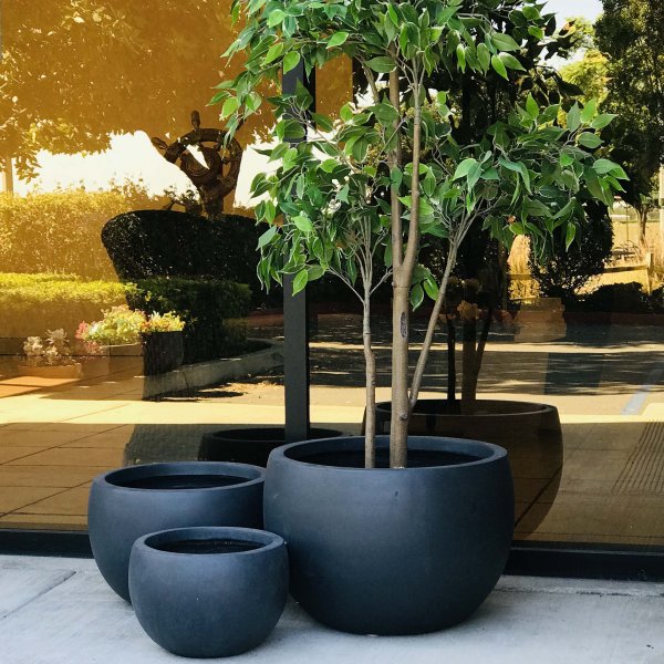 Fiberarmerade utekrukor | 3-pack | Granitsvart