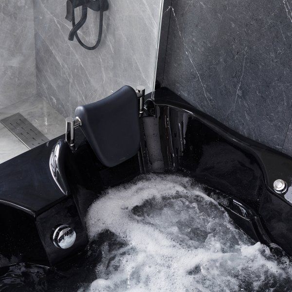 Bubbelbadkar hörn för två 150x150cm | BK-005 | Svart Bubbelbadkar hörn för två 150x150cm | BK-005 | Svart